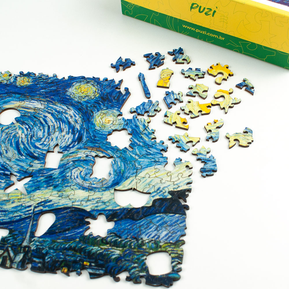 Detalhes incríveis no quebra-cabeça de Van Gogh - Noite Estrelada