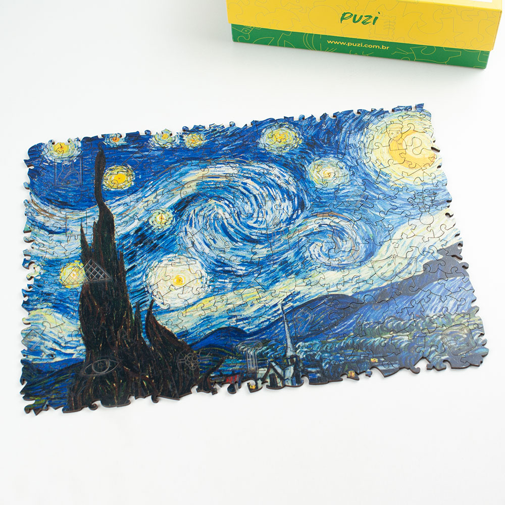 Quebra-Cabeça da Pintura Famosa a Noite Estrelada de Vincent Van Gogh